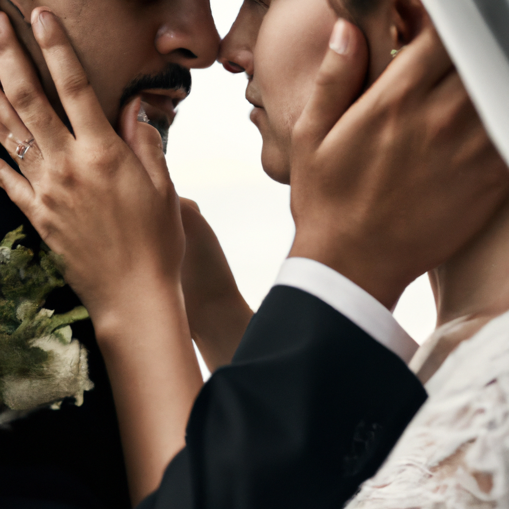 Fotografía generada de boda minimalista con luz natural suave y estética elegante